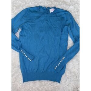 Savida Women’s Sz. S Blue Pearl Detail Sweater. Beautiful